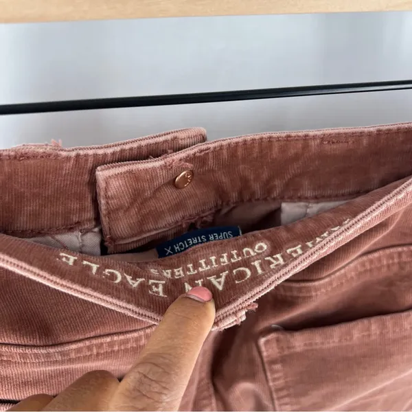 American Eagle Size 2 Stretch Corduroy Distressed Cutoff High Rise Mini Skirt‎ - Image 10