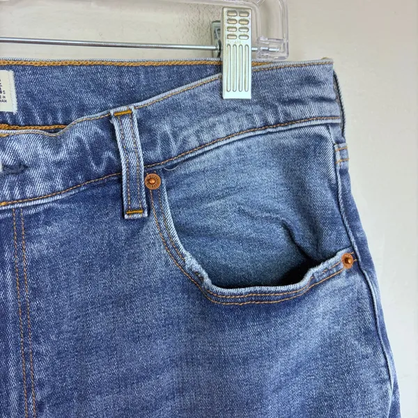 Abercrombie & Fitch The Ankle Straight Jeans Medium Wash‎ Ultra High Rise 32/14S - Image 5