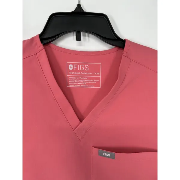 FIGS Scrub Set Pocket Catarina Top Womens XXS Quartz Pink Zamora Jogger Pants - Image 3