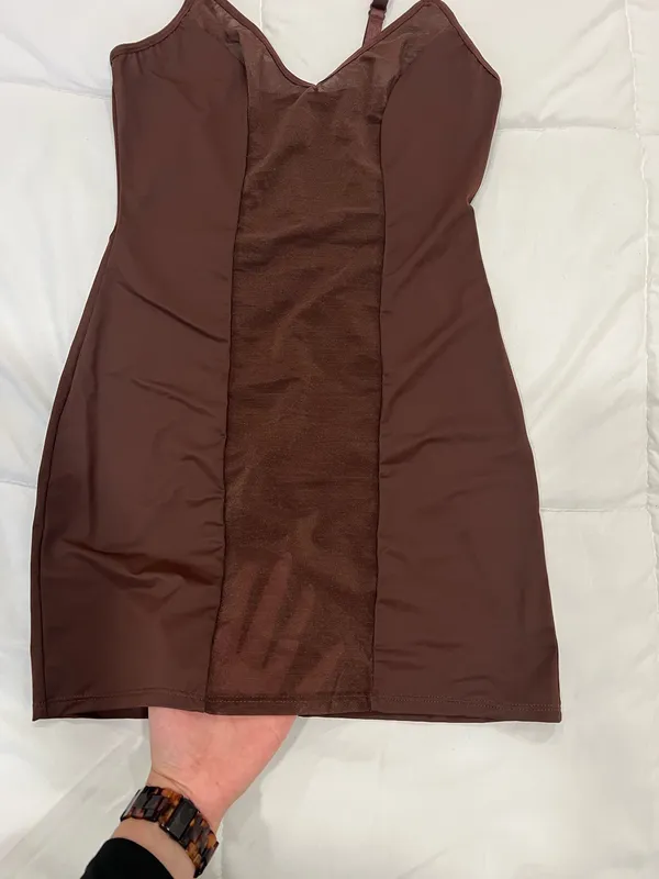 Women's Brown Bodycon Slip Dress - Image 3