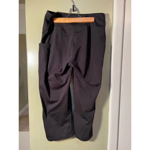 Baleaf Women's Size Large Cropped Wide Leg Leggings Side Pockets Black High Rise - Image 5