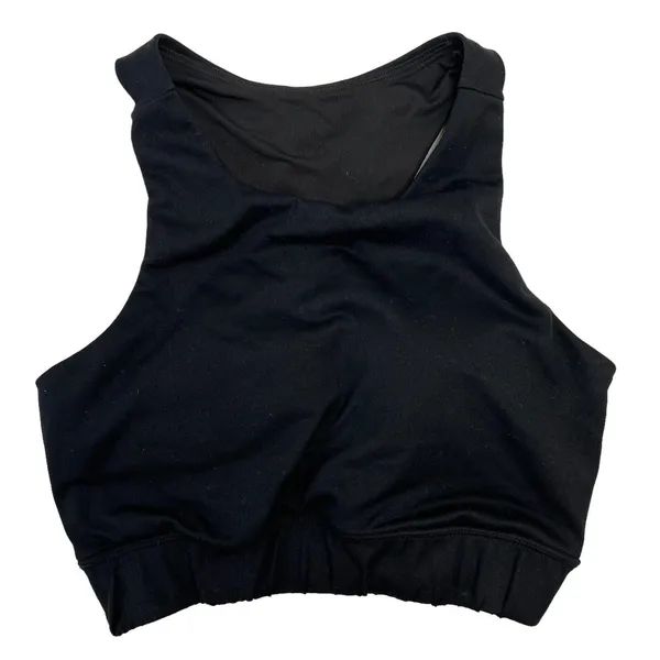 P'tula Small Sports Bra High Neck Racerback Black Activewear Gym Workout Top - Image 3