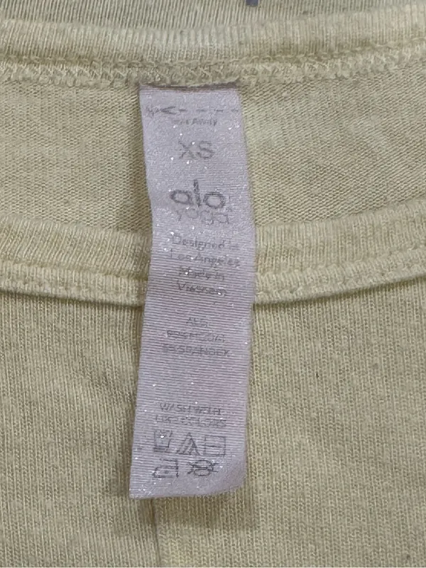 Alo Yoga Yellow Twist Front Long Sleeve Top Women’s XS - Image 3