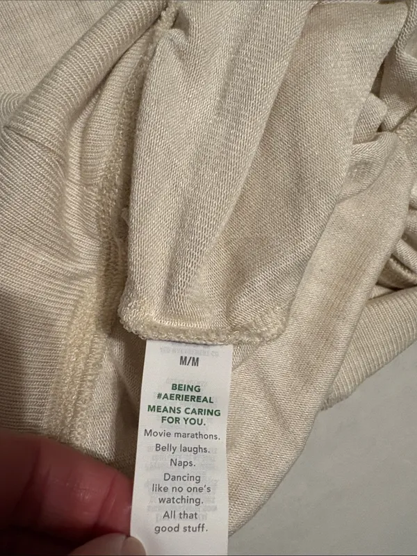Aerie Womens NWT “Gotta Jet” cream Flare Ribbed Pants Size medium High Waist NWT - Image 5