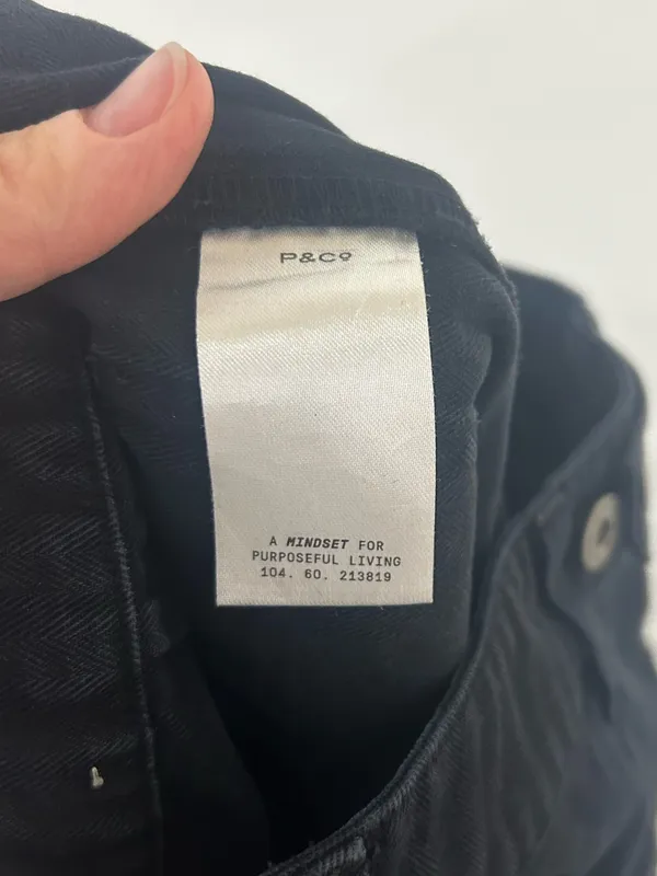 P&CO Womens Service Fatigue Cotton Workwear Denim Pants in Black Size 10 - Image 7