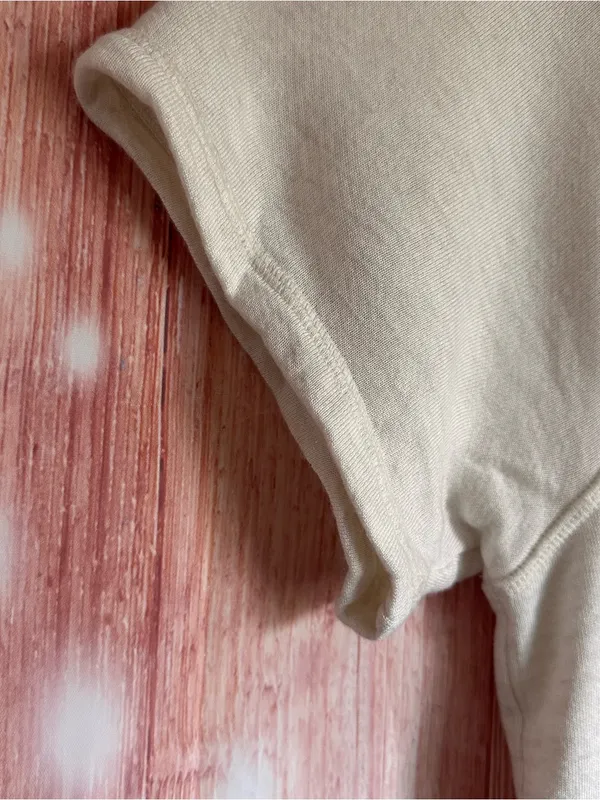 Offline By Aerie Heather Oatmeal Short Sleeve Side Slit Short Sleeve Sweatshirt - Image 5