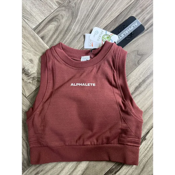 Alphalete Woman’s Ozone Crop Bra - Gingerbread, Size Small - Image 8