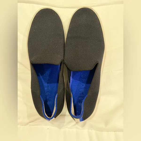 Rothy’s Women’s Loafers – Black & Blue Slip-Ons – Size 8.5 - Image 4