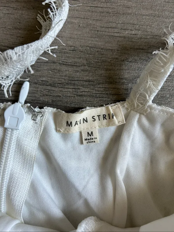 Main Strip White Lace Slip Dress - Image 2