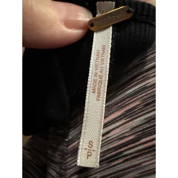 Free People Black Skinny Ribbed Open Back Tank Top Small OB848606 - Image 5