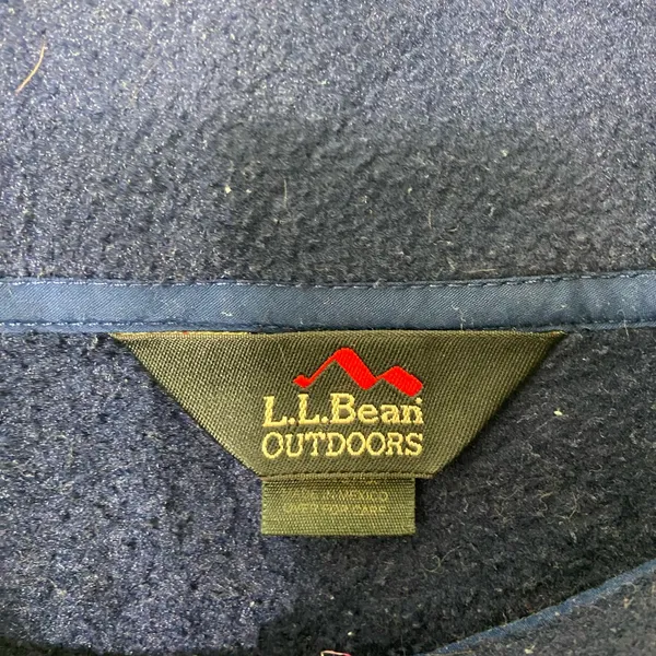 Vintage L.L. Bean outdoors‎ Adult navy soft fleece quarter zip jacket medium - Image 3