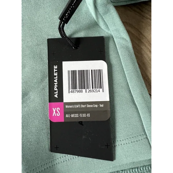 Alphalete Woman’s ELMTS Short SLEEVE Crop - Teal , Size XS - Image 7