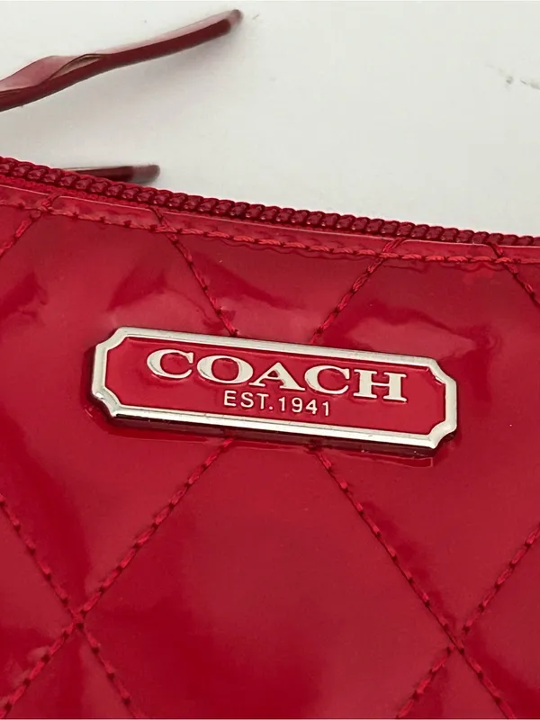 Coach Poppy Gloss Red Mini Purse - Image 5
