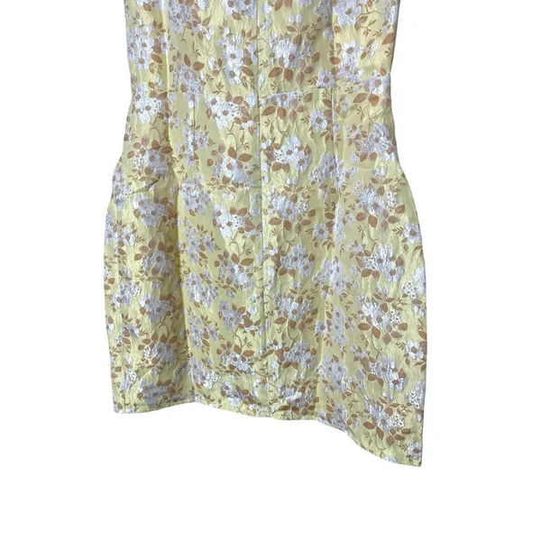 Lulus Favorite Song‎ Yellow Floral Jacquard Off-The Shoulder Mini Dress S NWT - Image 10