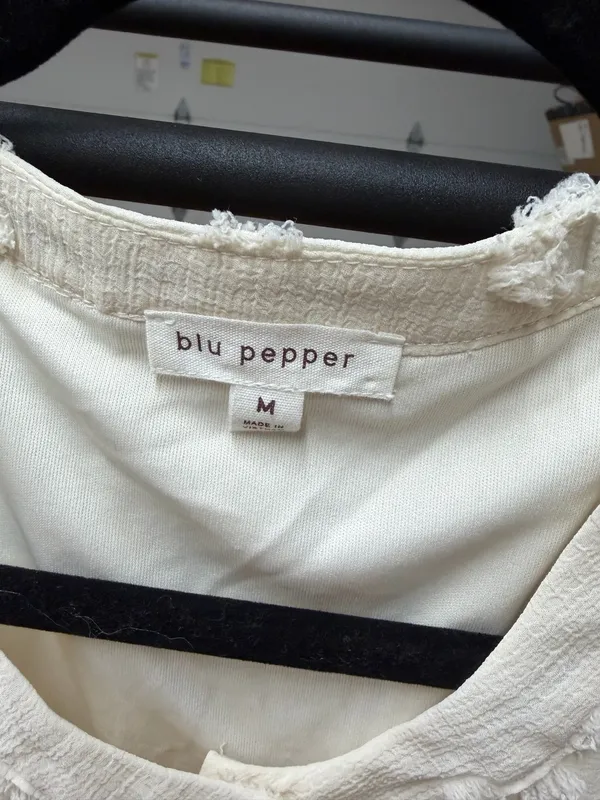 Blu Pepper Cream Dress With Dot Detail - Image 4