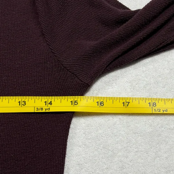 Wilfred Free Aritzia Ribbed Henley Long Sleeve Top Purple Maroon Size Small - Image 4