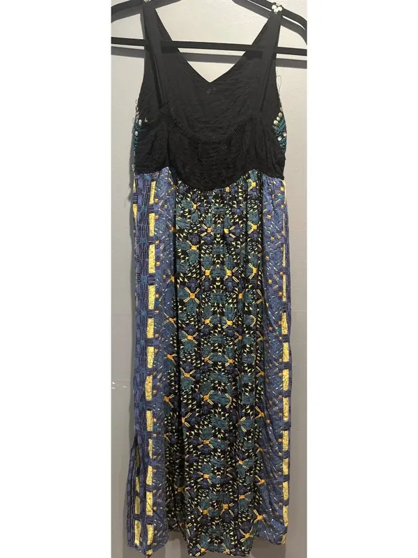 Angie Women’s Small Boho Midi Dress Romantic Smocked Peasant Style festival - Image 4