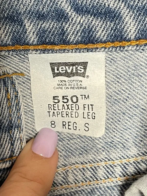 Levis 550 Mom Jeans Womens 8 USA Made High Rise Tapered Light Wash Vintage Y2K - Image 5