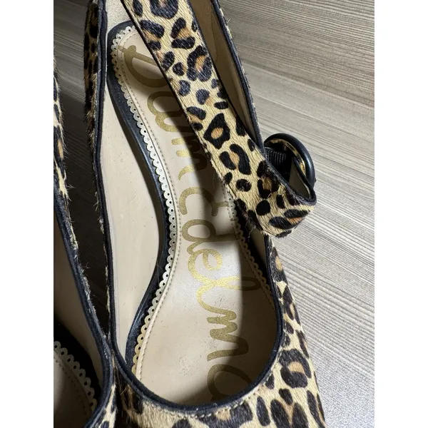 Sam Edelman Pointed-Toe Haircalf Pumps Hinda Nude Leopard Size 6.5 Strappy - Image 8