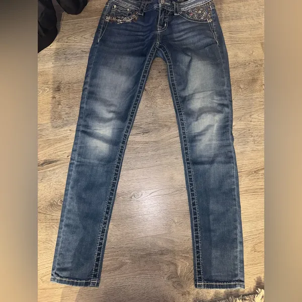 Miss Me Signature Skinny rhinestone embellishments denim low waist jeans 26 - Image 7