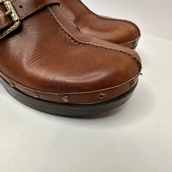 ABEO Fay Leather Clogs Mules Comfort Shoe Arch Support Womens Size 7.5 Brown - Image 2