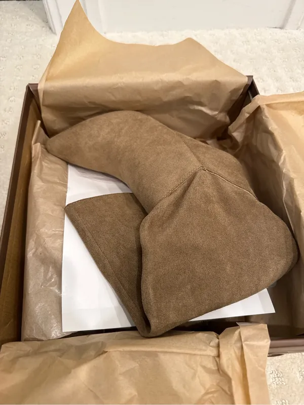 Oasis Society Shay Khaki Knee High Stiletto Boots Pointed Toe Size 6 NIB - Image 4