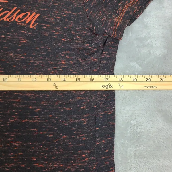 Harley Davidson‎ Short Sleeve T-Shirt Black/orange Washout Size 2XL Lafayette IN - Image 5