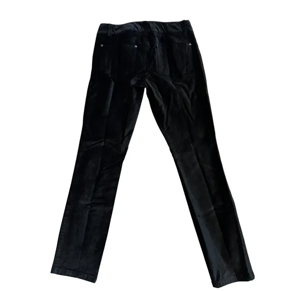 Alice + Olivia Velvet Pants 31 Black Straight Leg Luxury Goth Designer Trousers‎ - Image 2