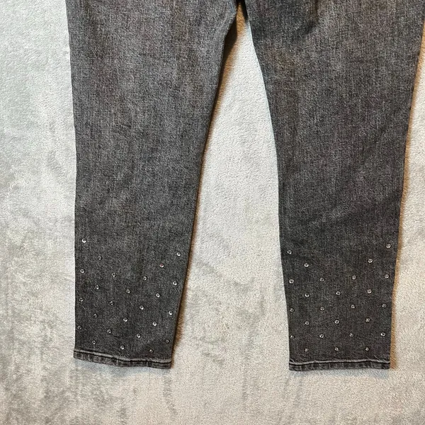 Anthropologie Pilcro Ultra‎ High Rise Slim Rhinestone Jeans Black Size 28 - Image 6