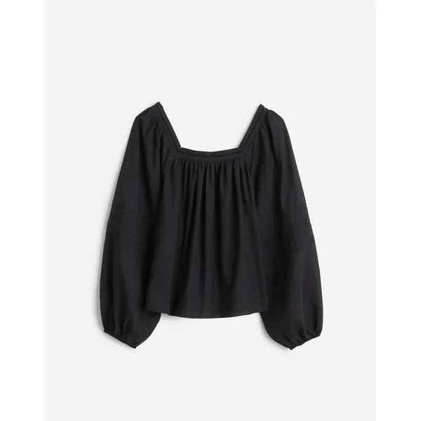 Madewell Black Square Neck Long-Sleeve Top Sz XL NWT - Image 5