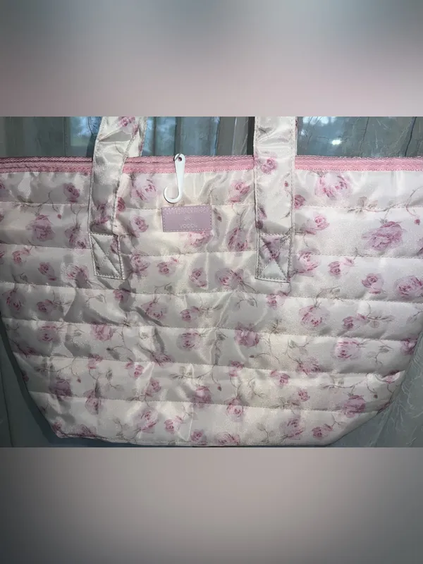 LoveShackFancy x Target - Yoobi Ribbon Rosa Quilted Tote Bag Sterling Dusk - Image 6