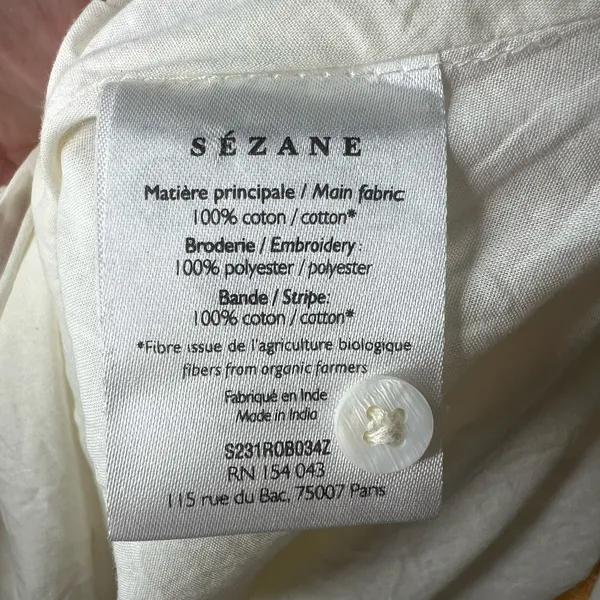 Sezane Embroidered Midi Shirt Dress Size 38/M - Image 7