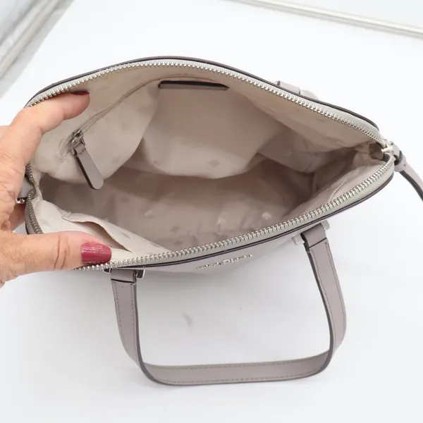 Kate Spade Satchel Womens Medium Larchmont Avenue Dome Gray Leather Crossbody - Image 9