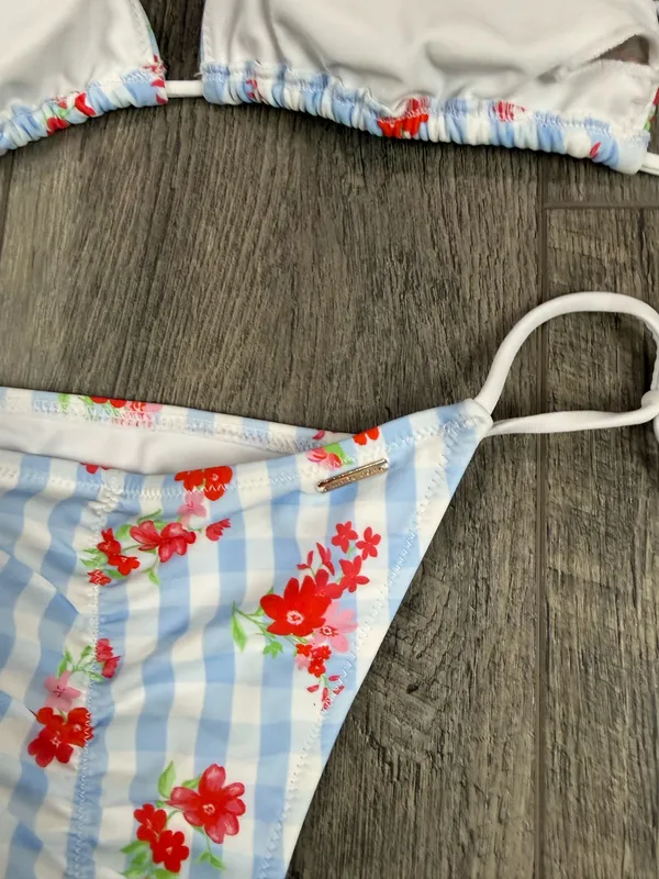 White Fox Blue Gingham Bikini Set  - Image 9