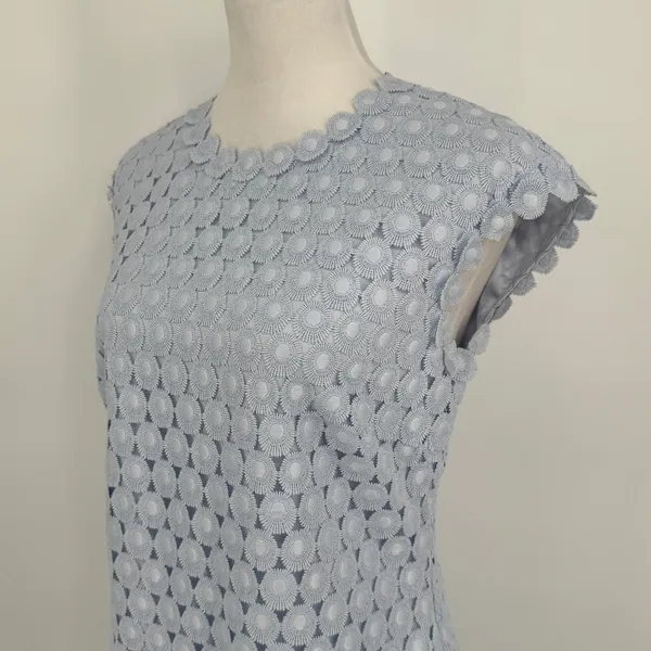 Ted Baker Jemille Sheath Dress‎ Size 8 Blue Scalloped Lace Feminine Romantic - Image 5