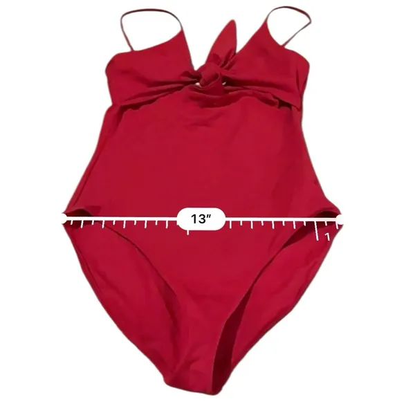 Aritzia Wilfred‎ Red Cutout Tie Front One Piece Swimsuit Sz S - Image 8