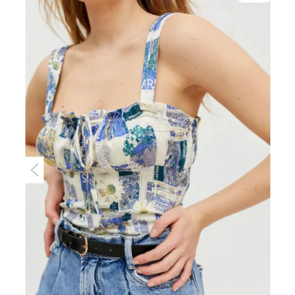 Urban Outfitters Blue Valentina Bustier Milkmaid Tank Top Large - Image 8
