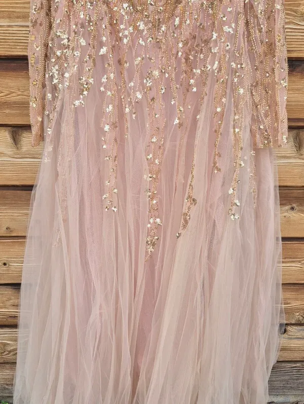 NWT Mac DUGGAL 20295 Embellished V Neck Long Sleeve A Line Gown Size 24 - Image 9