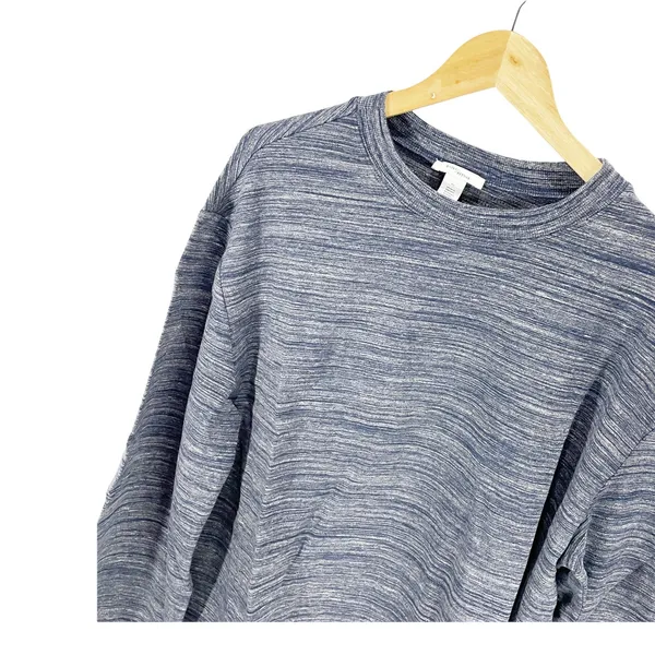 Daily Ritual Heathered Blue Oversized Sweatshirt Sz L Bell Sleeves NEW‎ - Image 3