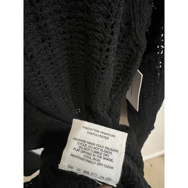 Anthropologie NWT Medium Rumored Black Beyond the Sea Fishnet Knit Mini Dress - Image 9