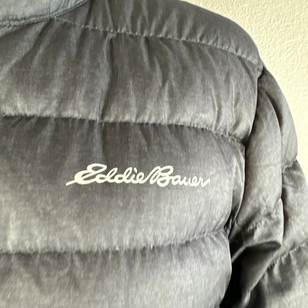 Eddie Bauer Womens EB650 Packable Down Puffer‎ Jacket S Small Charcoal Gray - Image 2