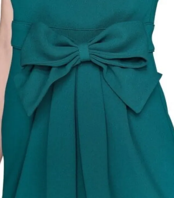 KARL LAGERFELD PARIS EVERGREEN Bow Waist Scuba Crepe Sheath Dress 14 - Image 6