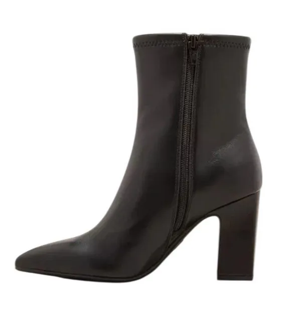 A New Day Ankle Boots Donna Women's Size 10 Black 3½" Heel Side Zip Faux Leather - Image 2
