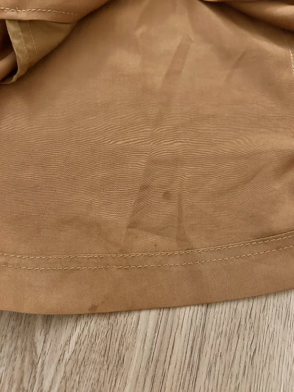 Anthropologie Cartonnier Draped Belted Dress Trench Coat in Copper Brown Size XS - Image 10