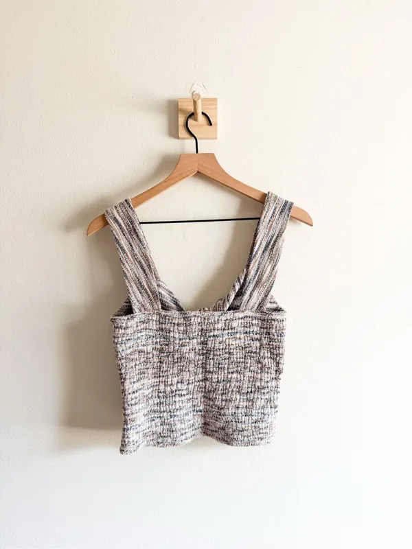 Evereve Tweed Knot Front Sleeveless Top Size S - Image 5