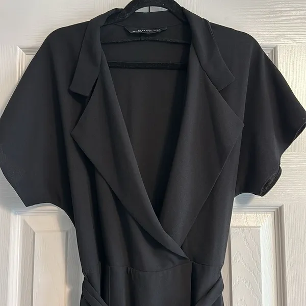 Zara Woman Black Short-sleeve Pants Romper, Size M - Image 3