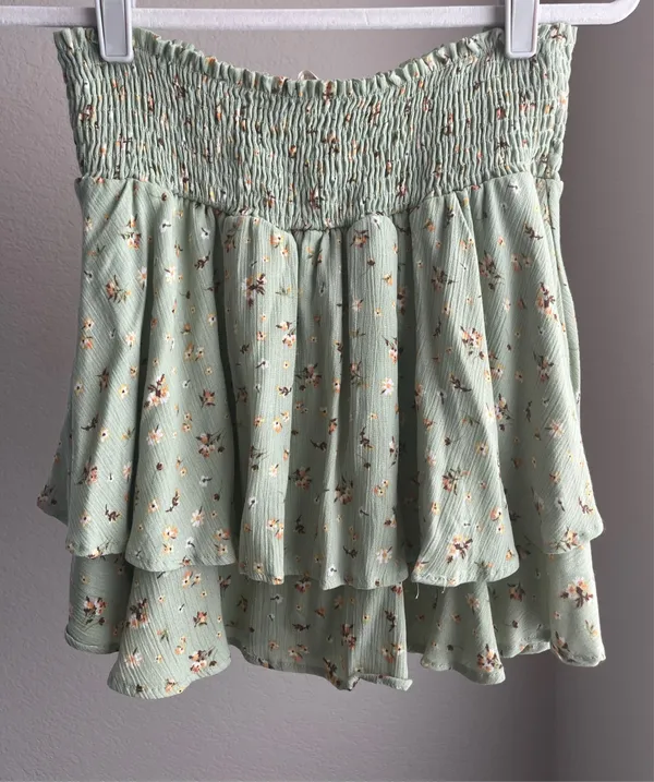 Altar'd State Floral Mini Skirt Ruffle - Image 4