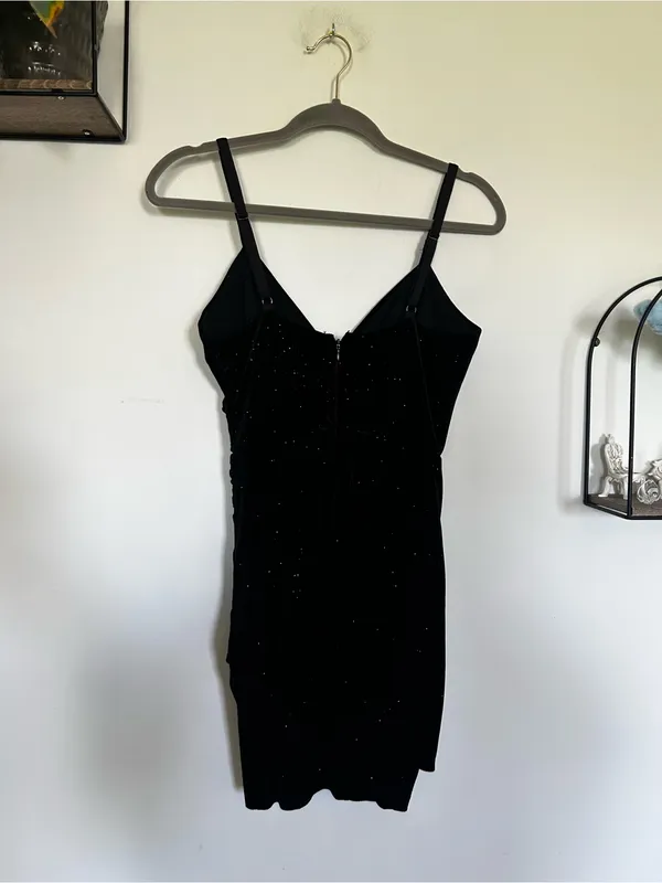 Cosmopolitan‎ Dress the Population Black Sequin Sparkle Mini Dress Size Small - Image 2