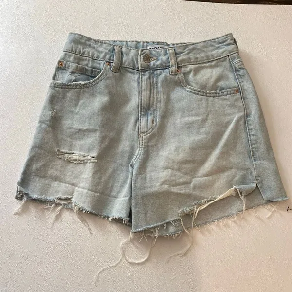 Garage Denim Vintage Cut Off Shorts Size 1/25 Light Wash Distressed Y2K - Image 2
