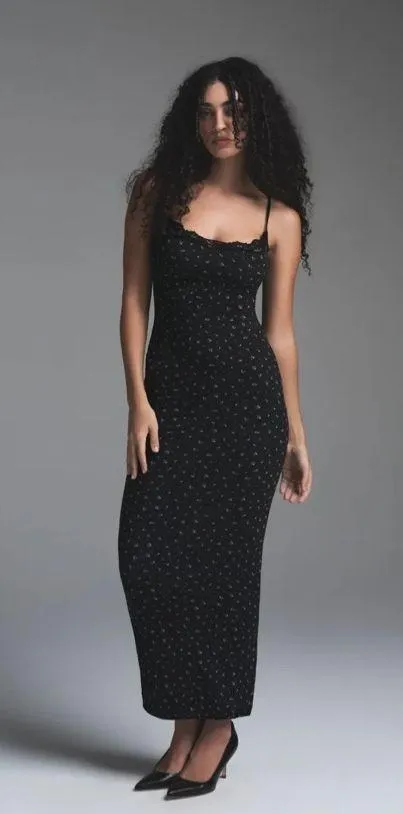 NWT skims fits everybody lace long slip dress onyx rosebud. Size XL - Image 2